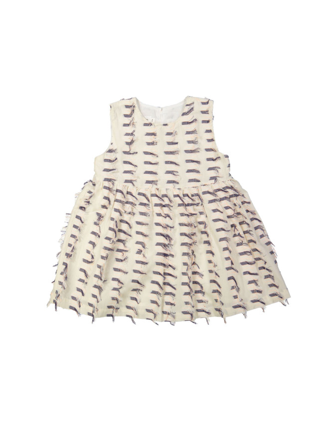 Jurk franjes ecru 12m