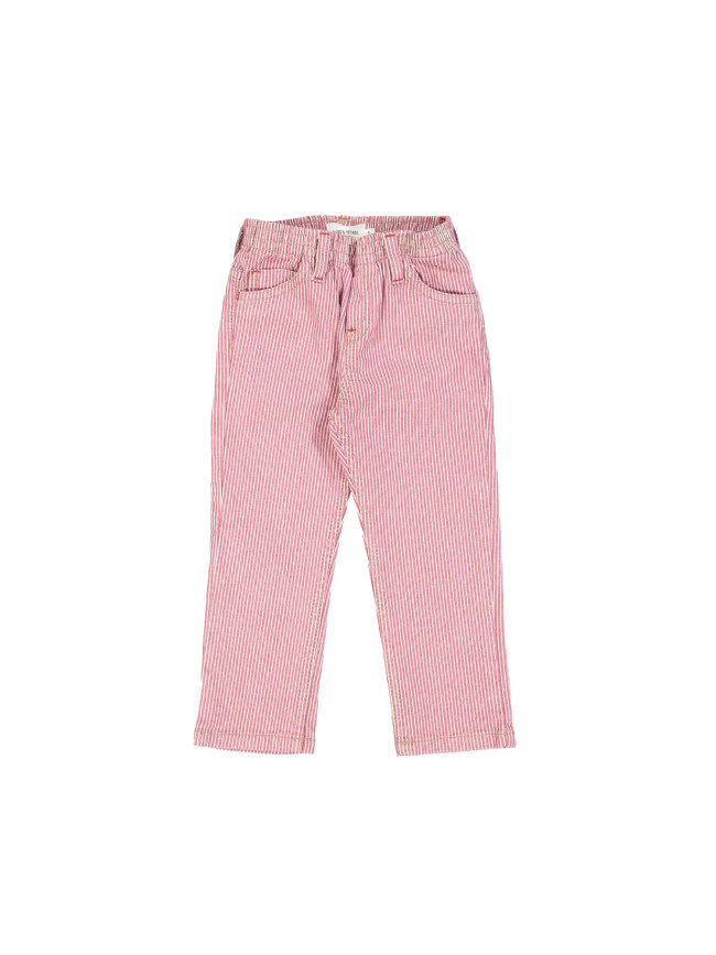 Jeans regular rekker streep rood 18m