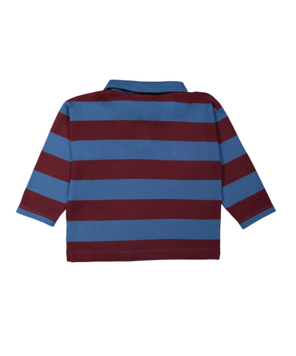 Sweater polo streep filou petrol 