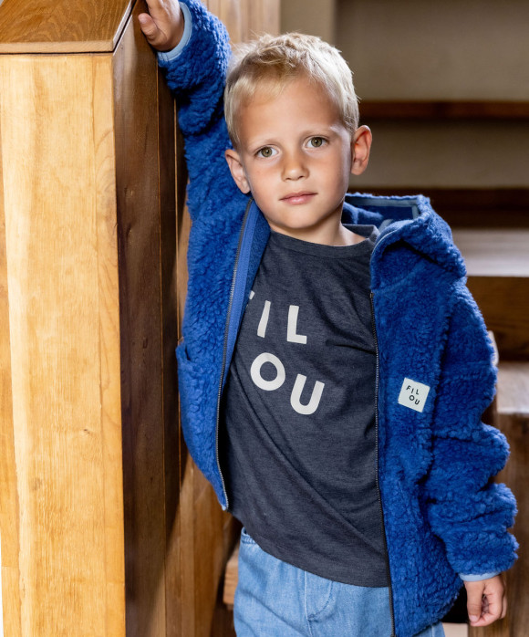 Gilet teddy blauw