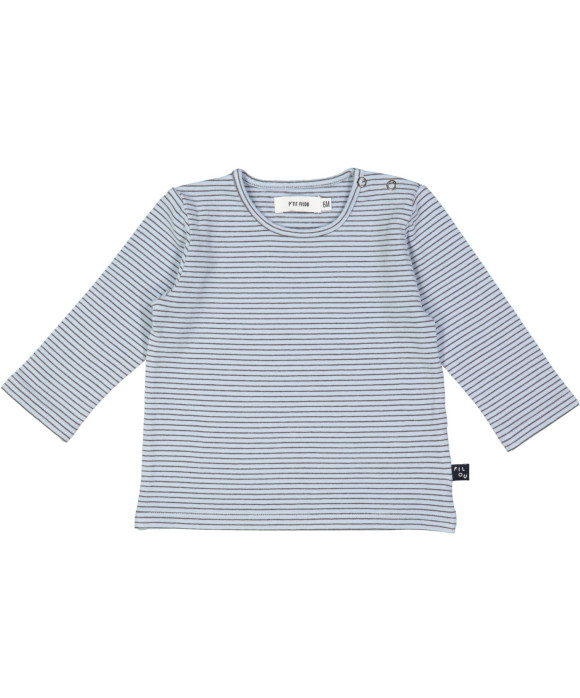 t-shirt mini streep lichtblauw