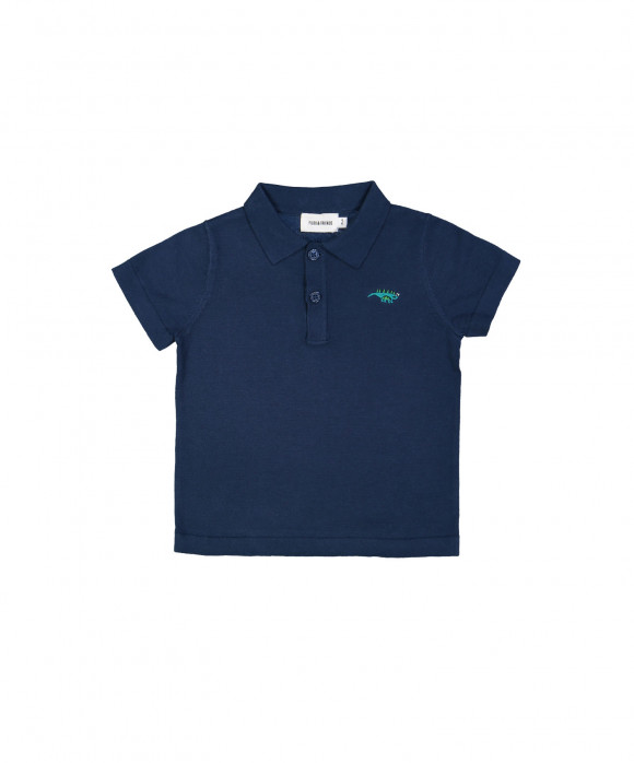 polo tricot donker blauw