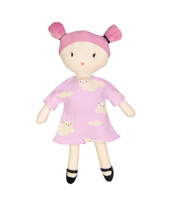poppenkleed rib bear clouds roze one size