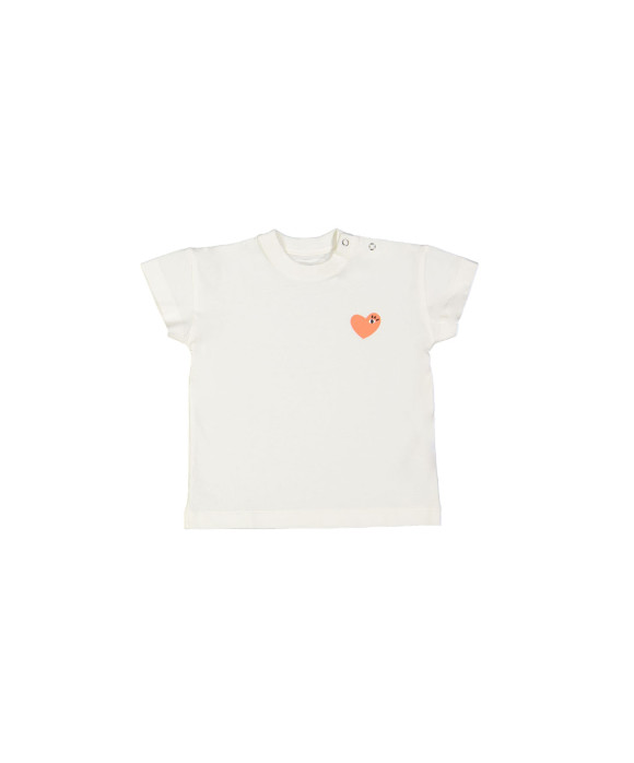 T-shirt heart eye ecru 