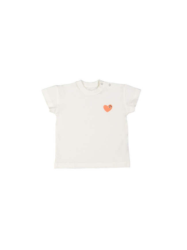 T-shirt heart eye ecru  12m