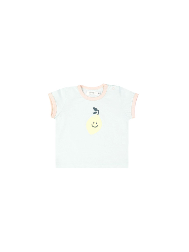 t-shirt mini limone aqua 12m