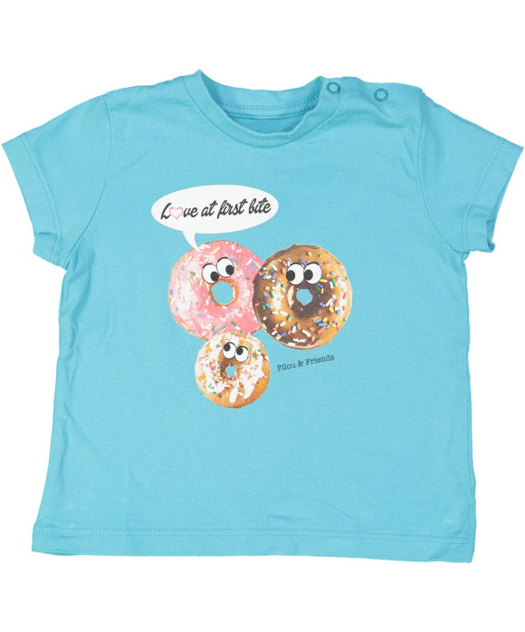 t-shirt blauw donuts 09m