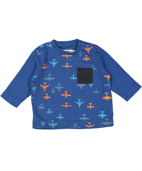 t-shirt blauw vliegtuigen 03m