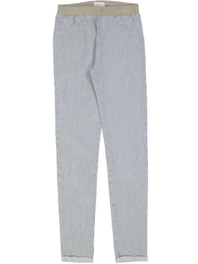 lange broek ecru blauwe streep 10j .