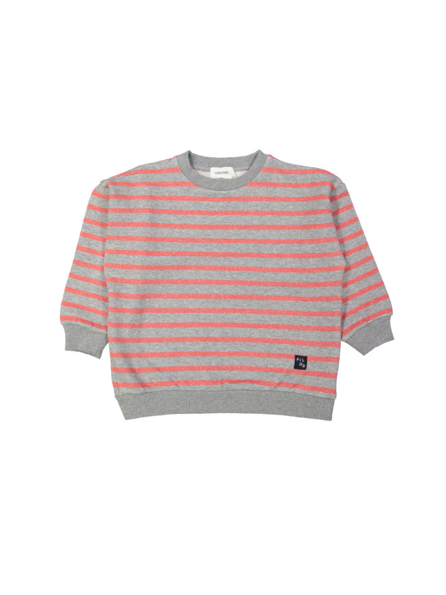 Sweater streep donkergrijs 12m-18m