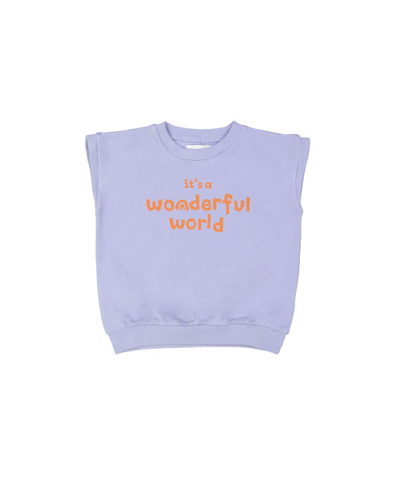 sweatshirt wonderful world lavendel 02j-03j