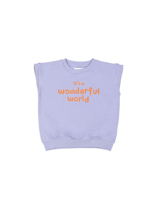 sweatshirt wonderful world lavendel 02j-03j