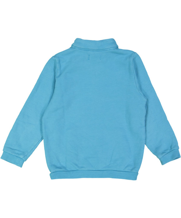 sweater blauw korte rits 03j
