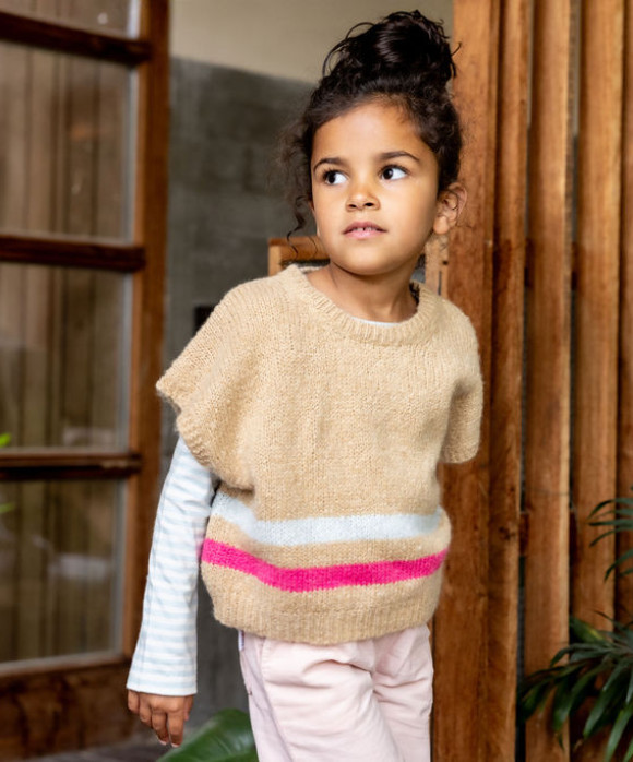 Debardeur rayé beige