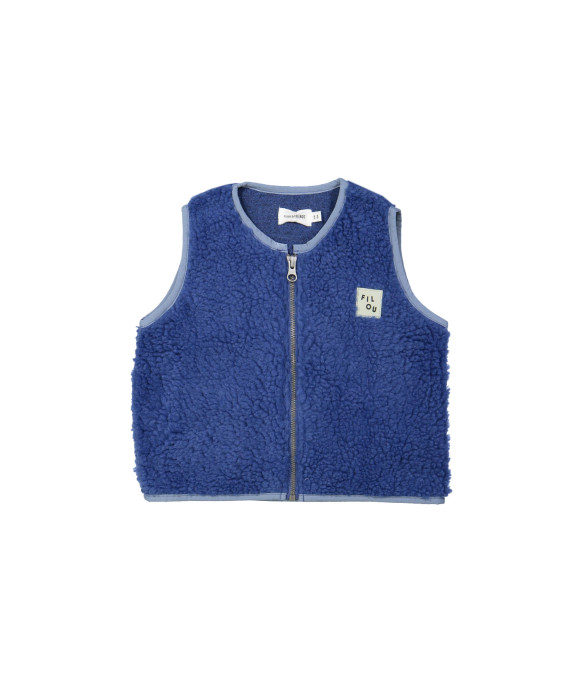 Bodywarmer teddy blauw