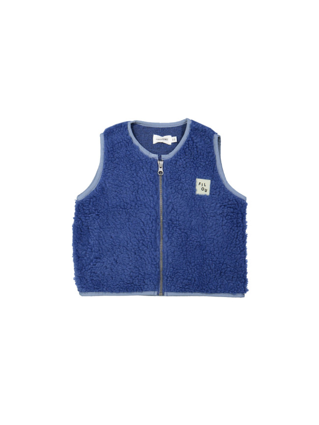 Bodywarmer teddy blauw 12m-18m