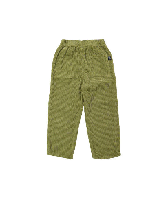 Pantalon confortable à côtes larges vert mousse