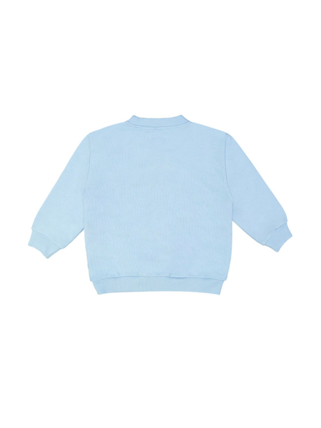 sweater comic face bleu claire