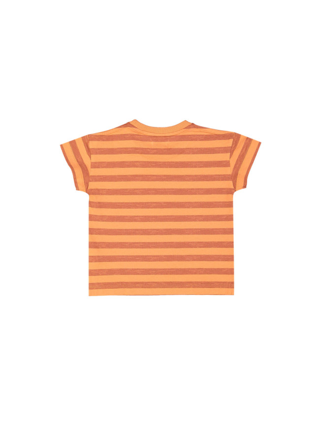 t-shirt boxy stripe tiny palm orange