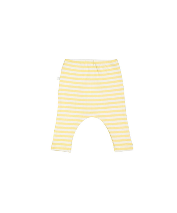 Pantalon côte rayée jaune