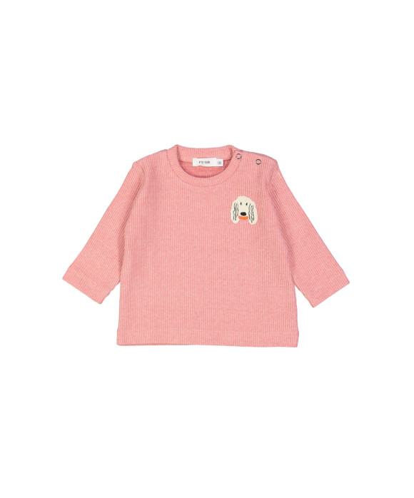 T-shirt mini ribbed dog pink