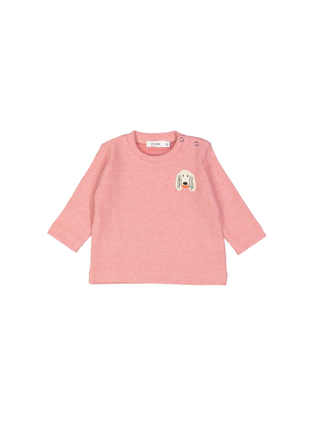 T-shirt mini rib dog roze 09m