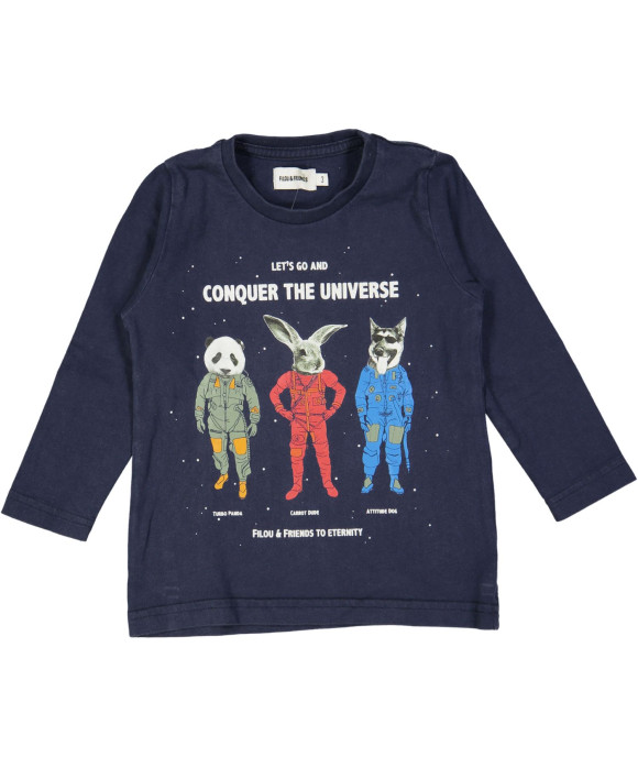 t-shirt blauw universe 03j