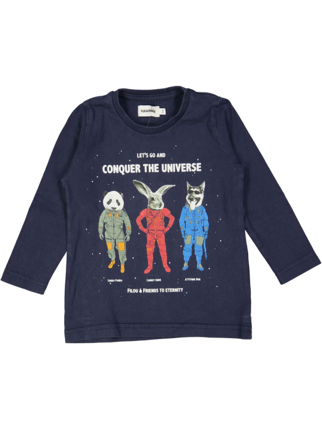 t-shirt blauw universe 03j
