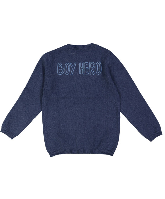 gilet tricot blauw boy hero 07j