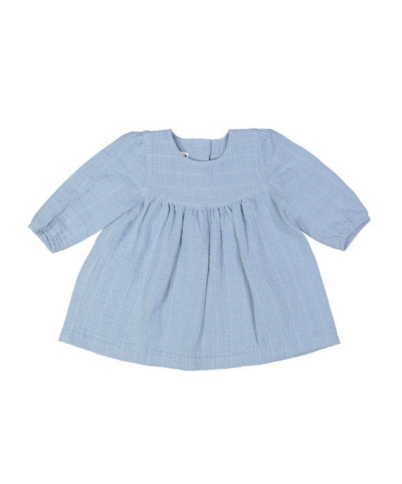 jurk mini streep lurex grijsblauw