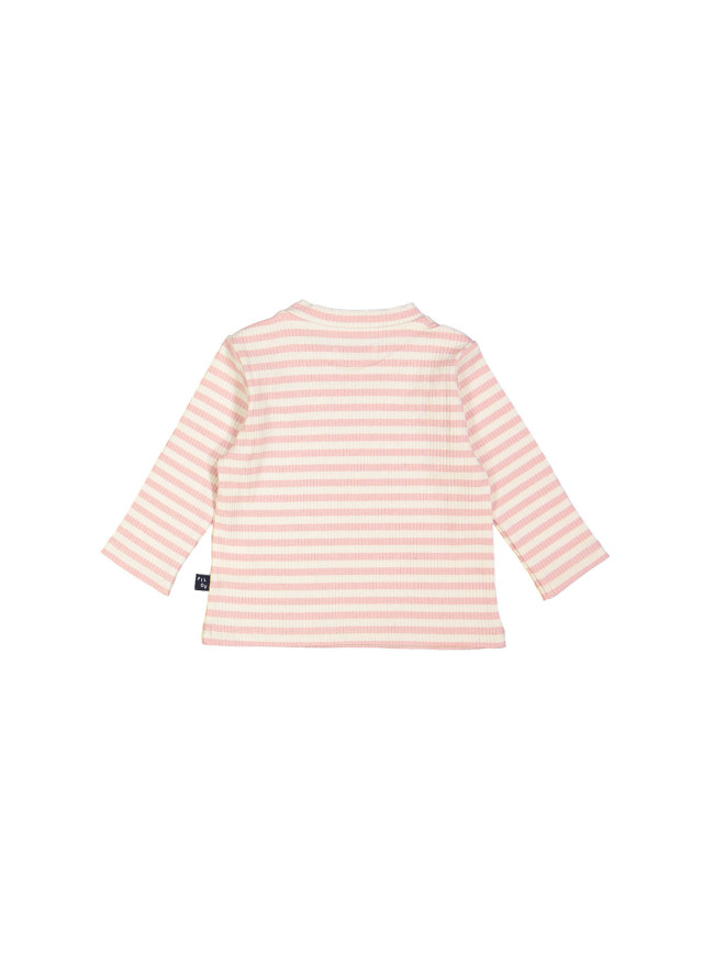 t-shirt mini côte rayure rose