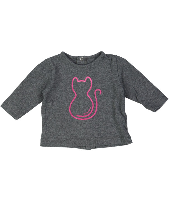 t-shirt grijs poes 01m