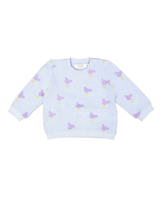 sweater mini bear flower lichtblauw