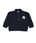 Sweater zipper chien bleu foncé