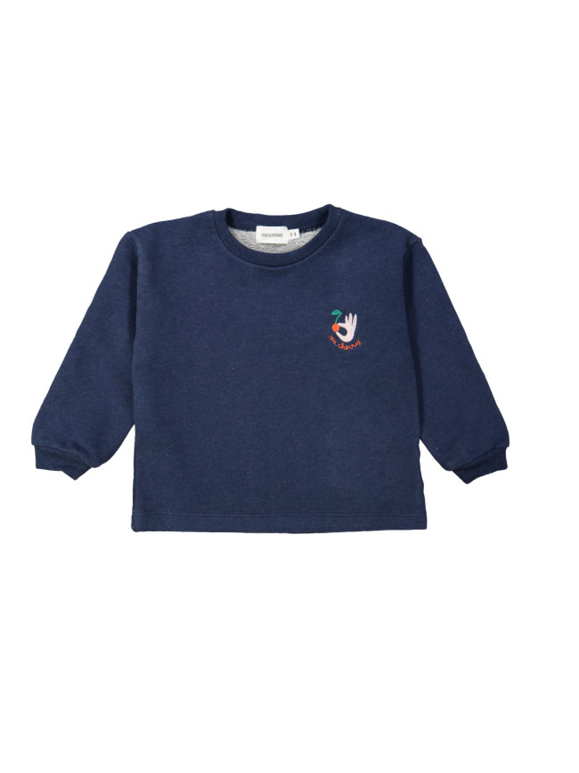 Sweater ma cherry donkerblauw melangé 12m