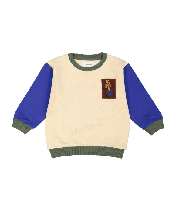sweater color block ecru