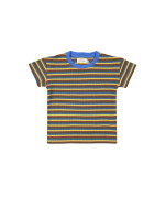 t-shirt boxy gaufre rayure multi bleu