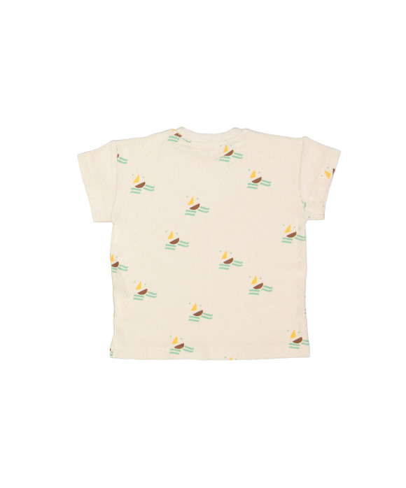 T-shirt spons boats beige 