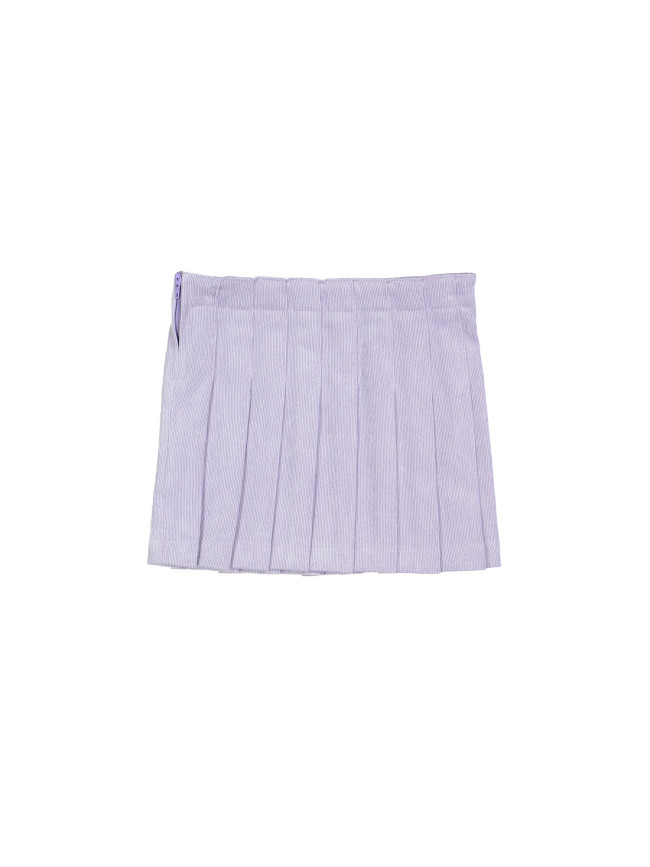 Pleated skirt ribbed lilac