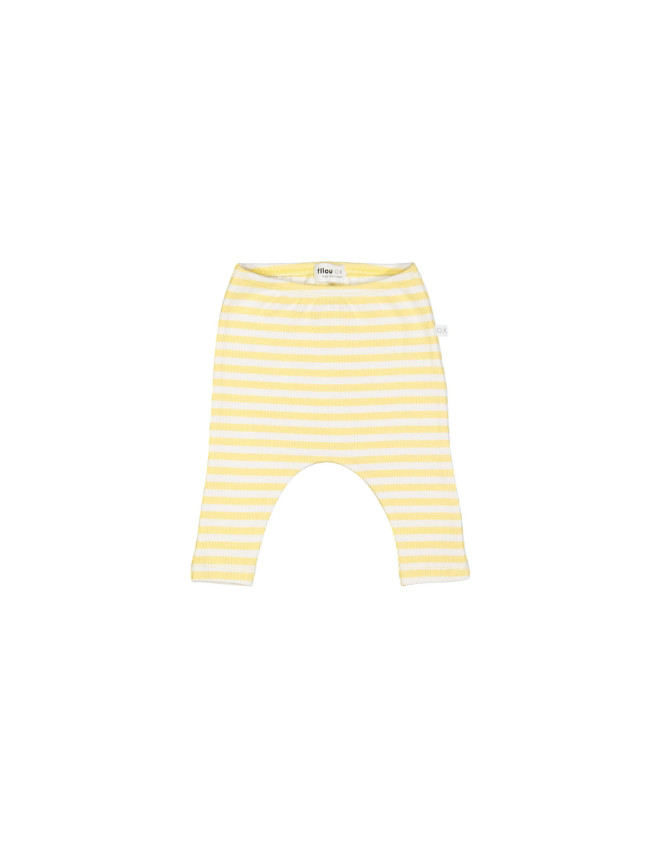 Pants rib stripe yellow