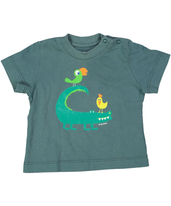 t-shirt groen krokodil 03m