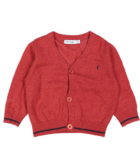 gilet tricot rood effen 09m