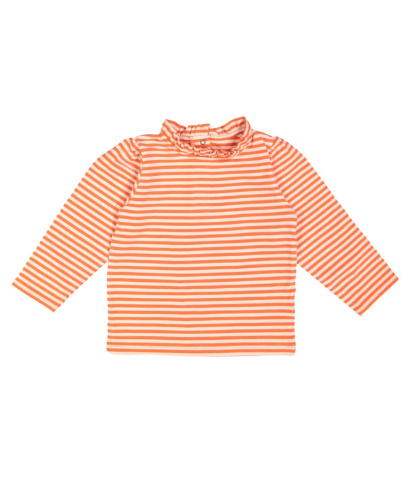 T-shirt frill stripe bright orange