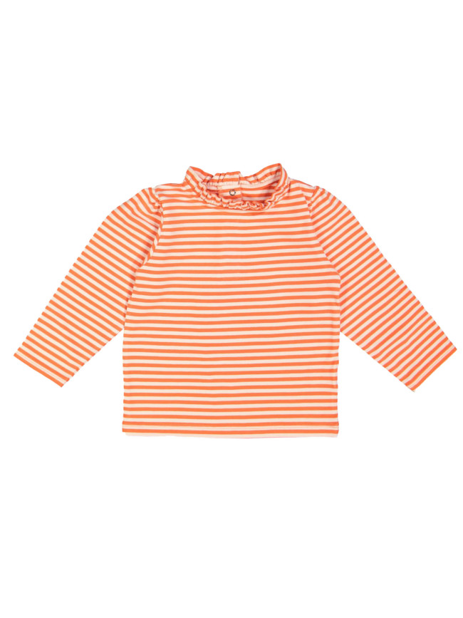 T-shirt frill stripe bright orange