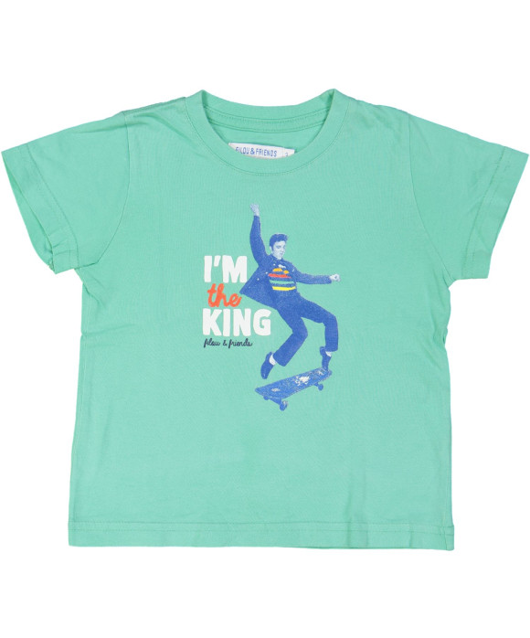 t-shirt groen i'm the king elvis 03j