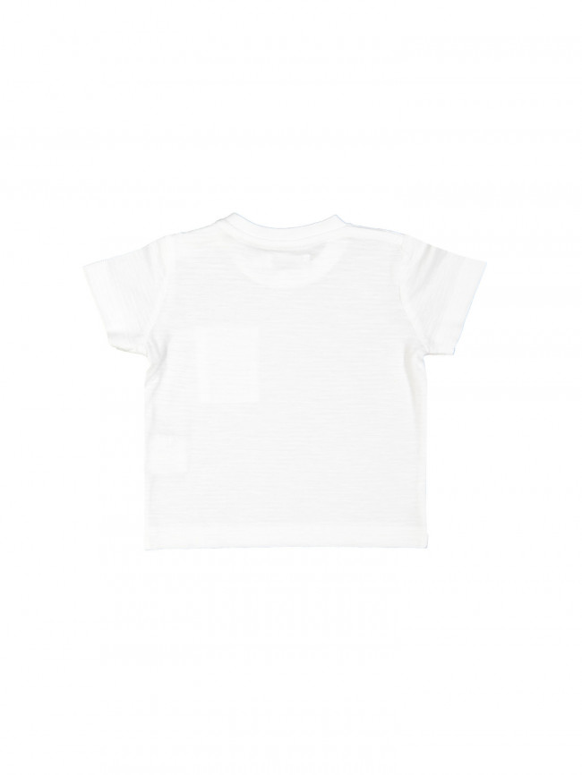 T-shirt mini streep basic wit 18m