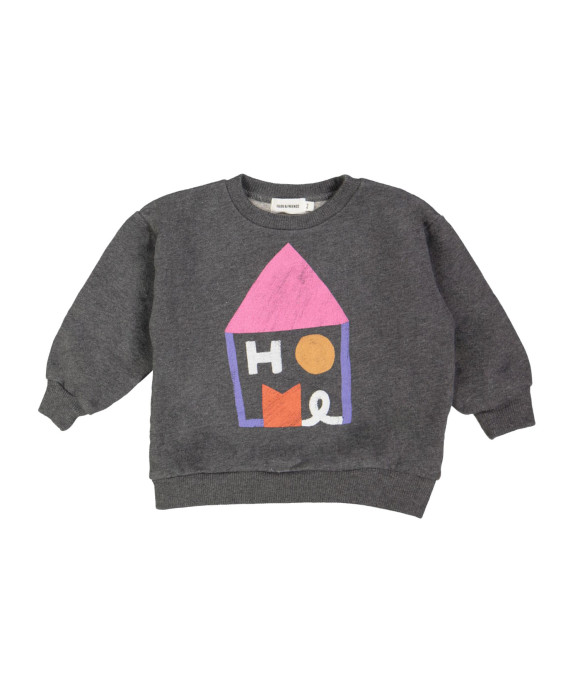 Sweater home chiné roze donkergrijs