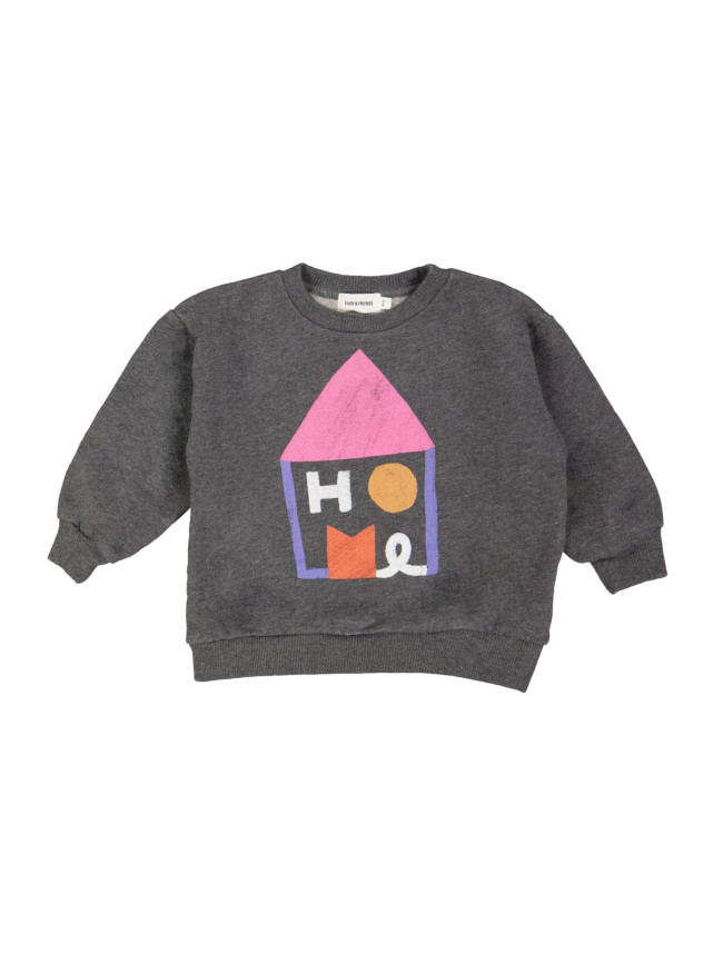 Sweater maison chiné gris foncé