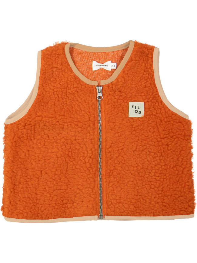 Bodywarmer teddy oranje Pre-order 12m-18m
