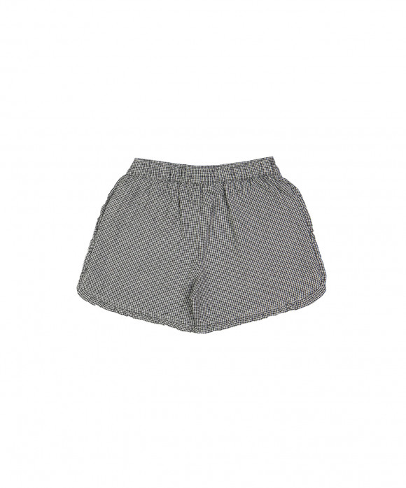 short ruffle vichy zwart
